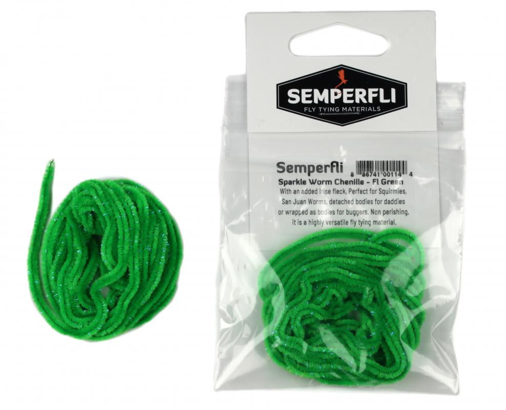 Worm Chenille – Fl. Red – Squirmy Fly Tying Materials