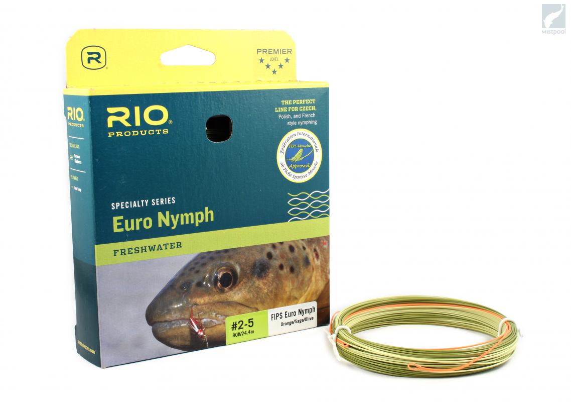 RIO Fly Fishing Freshwater FIPS Ultra Thin High Visibility Euro Nymph Line,  1 Piece - QFC