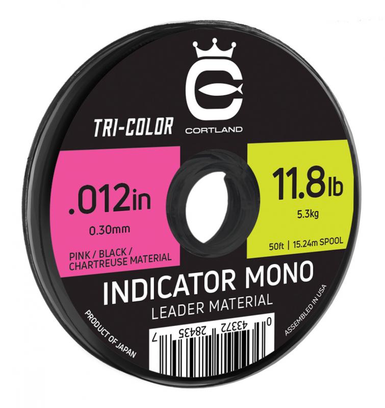 Cortland Indicator Mono Leader Material - TRI-COLOR, Cortland