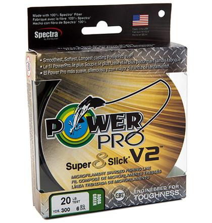 PowerPro Super 8 Slick V2 Braided Fishing Line – 40lb, 300yd, Aqua Green – Super Strong & Smooth Casting